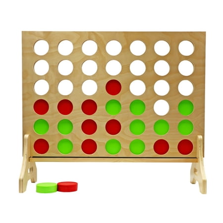 Tailgating Pros Premium Giant Four in a Row with Carrying Case - Jumbo Oversized Outdoor Yard Game - Connect Multiple Pucks in a Row to Win - Many Puck Colors Available!