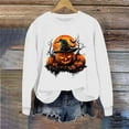 thumbnail image 4 of Jsaierl Halloween Sweatshirts for Women Spooky Pumpkin Ghost Graphic Sweatshirt Trendy Crewneck T-shirt Long Sleeve Holiday Pullover Tops Halloween Gifts, 4 of 6