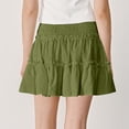 thumbnail image 4 of WTOBBY Women's Smocked Floral High Waist Skort with Built-in Shorts, Summer Beach A-Line Pleated Skirt with Elastic Waist, Casual Short Length for Active Wear,Green S, 4 of 4