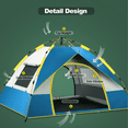 thumbnail image 3 of Camping Tent, 4-Person Instant Pop Up Tent with Moisture Proof Mat, Lightweight, Easy Set Up, Foldable, Waterproof, Windproof, 3 of 6