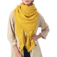 thumbnail image 2 of Coofit Winter Scarf Square Tassel Artificial Wool Solid Color Shawl Scarf Blanket Scarf, 2 of 10