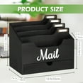 thumbnail image 3 of Wood Mail Organizer with 4 Compartments & Drawer, Countertop Desk Office Accessories for File Letter Paper Folder, 3 of 17