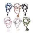 thumbnail image 2 of 18 pulseras de cuentas con diseño de borlas y cuerda elástica, apilables, de varias capas, para fiestas, viajes y salidas., 2 of 14