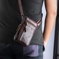 thumbnail image 4 of Dazone Men's Faux Genuine Leather Crossbody Fanny Pack, Phone Pouch Shoulder Bag Waist Belt Travel Hip Bag(Brown), 4 of 8