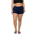 thumbnail image 3 of Womens Plus Size Swim Shorts Solid High Waisted Boyleg Swim Bottoms, 3 of 7