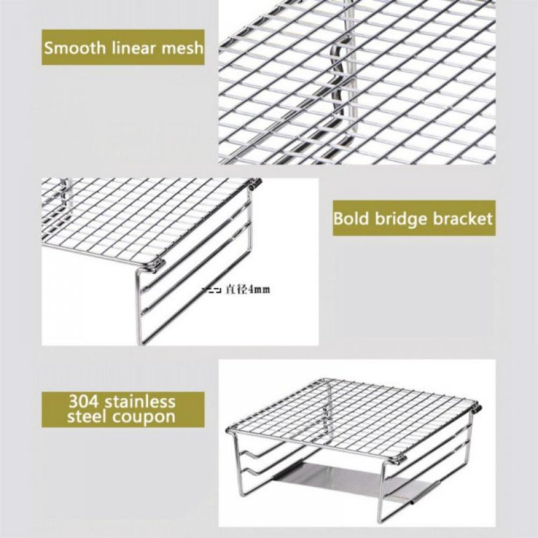 Stainless Steel Wire Half Sheet Cooling Rack(7.9x7.5) - with Collapsible  Folding Legs - For Baking, Cooking, Grilling - Perfect for Cookies,  Muffins, Bread & More 