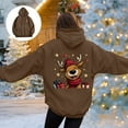 thumbnail image 4 of larppty Christmas Sweatshirts for Women Reindeer Graphic Oversized Fleece Hoodies Xmas Holiday Sweater with Pocket (Brown, L), 4 of 8
