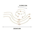 thumbnail image 3 of Pulseras para mujer, regalos para mujer, 5 piezas, pulsera de cadena geométrica abierta con nudo de diamante, joyería para San Valentín, cumpleaños, mujeres y niñas (oro), pulsera y collar., 3 of 4