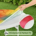 thumbnail image 5 of Colorful Tie Dye Cloud Shape Pattern Round Fitted Tablecloth with Elastic Edge,Dining Table Cover Waterproof,Outdoor Round Tablecloth for Camping,Dining,Indoor and Outdoor, 5 of 7