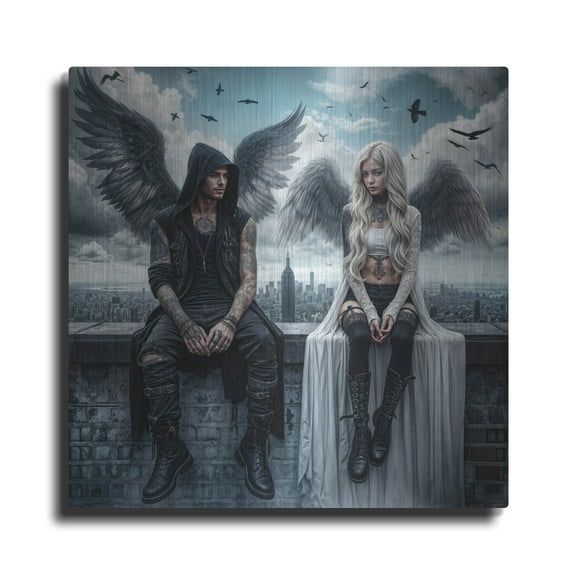 Luxe Metal Art 'Date Night' by Rey Klimt Metal Wall Art, 36" x 36"