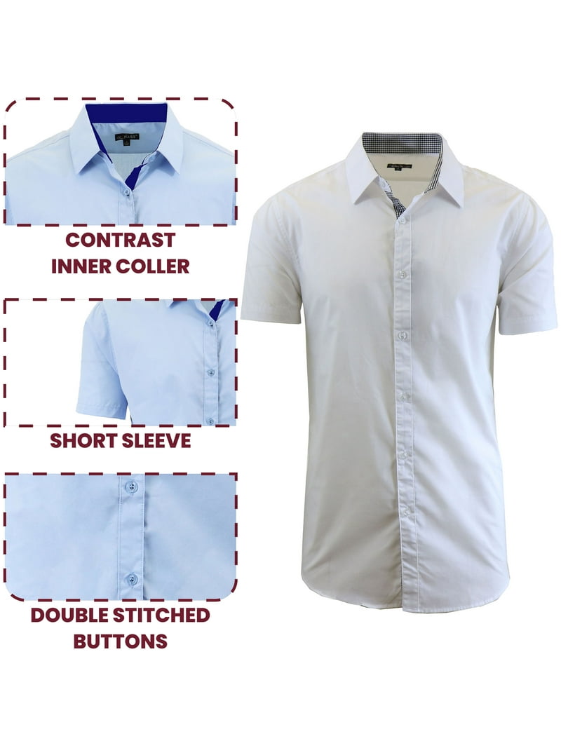 mens dress shirts 3 pack Men's 3-Pack Short Sleeve Dress Shirts (S-5XL)