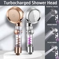 thumbnail image 2 of Turbocharged Shower Head 3 Mode High Pressure Adjustable Filter Spray Nozzle Water Saving Home Shower Head Bathroom Accessories (White Gold), 2 of 7
