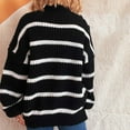 thumbnail image 4 of FDGIU Women's Chunky Knit Sweater Warm Pullover Crewneck Sweater 2025, Oversized Loose Striped Top, Casual Fall Fashion Cozy Tunic, 4 of 5