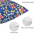 thumbnail image 3 of Pofeuu Cute Popcorn Print Double-sided plush pillowcase Square Throw Pillow Covers Pillows Cover for Living Room Bedroom Sofa Couch Cushion Cover（No pillow core）-18"x18", 3 of 7