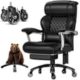 thumbnail image 6 of Heavy Duty Big and Tall Office Chair, 7.83Hz Schumann Resonance Relax Chair with Heating Function, Silent Rubber Casters, Thick Padded Seat, Black, 6 of 9