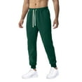 thumbnail image 2 of Tdoqot Mens Pants Casual Straight Leg Slim Fit With Pockets Mens Sweatpants Green Size M, 2 of 5