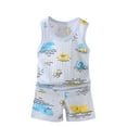 thumbnail image 3 of SROBPTY Toddler Boys Girls Summer Set Print Sleeveless Top Crew Neck and Shorts, 3 of 4