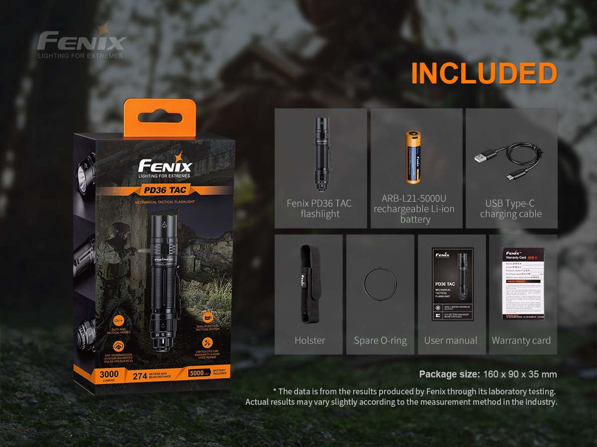 Fenix PD36 TAC LED 3000 Lumens Flashlight