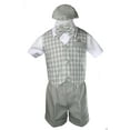 thumbnail image 4 of Silver Gray Checks Gingham Vest set Shorts Suit Boy Baby Toddler SM L XL 2T 3T4T, 4 of 6