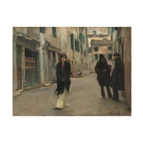 John Singer Sargent 'Street in Venice, 1882' Canvas Art - 32 x 24 Inches