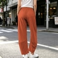 thumbnail image 4 of HomeDM Women's Pants Lounge Wide Leg with Pockets Quick Dry Elastic Waist Casual Trousers Orange Athletic Work Pants Size L, 4 of 8