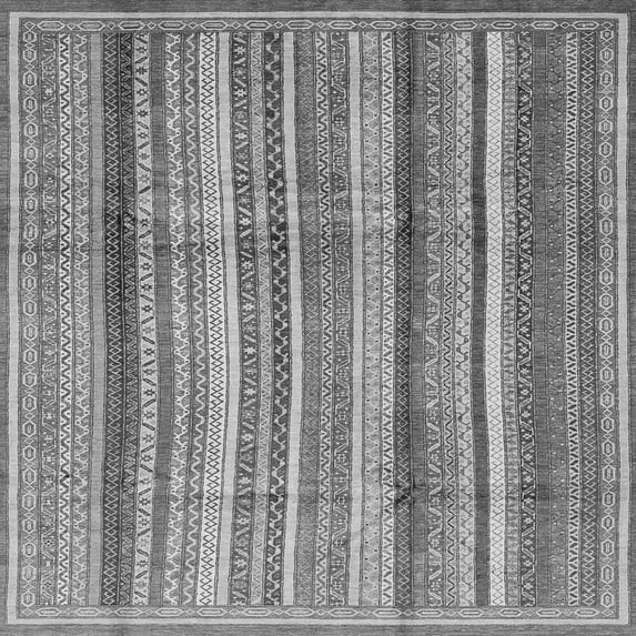 Ahgly Company Indoor Square Abstract Gray Modern Area Rugs, 5' Square