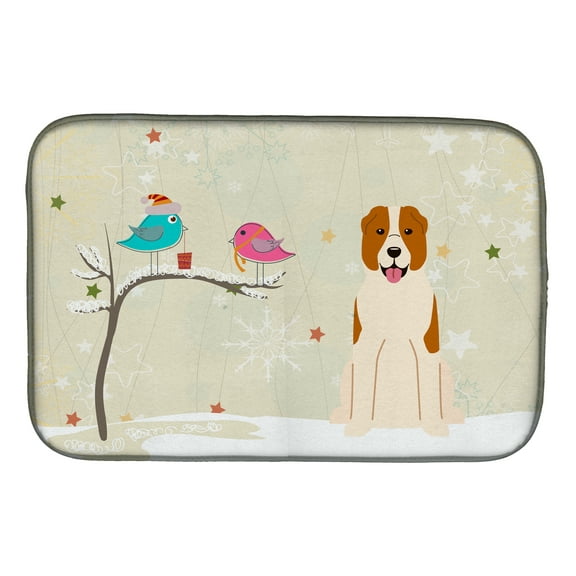 Christmas Presents between Friends Central Asian Shepherd Dog Dish Drying Mat