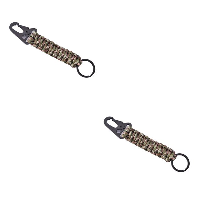Eigraketly Llavero Paracord al aire libre 242lbs llavero cuerda hebilla portátil senderismo colgante cordón llavero camuflaje Type2 NO2 Eigraketly CBP255132