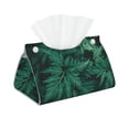 thumbnail image 2 of Lsque Green Leave Fern Printed Long Tissue Box Cover Holder, Facial Paper Organizer Dispenser,Triangle with Bottom Belt, PVC Leather Decorative Organizer, 2 of 9