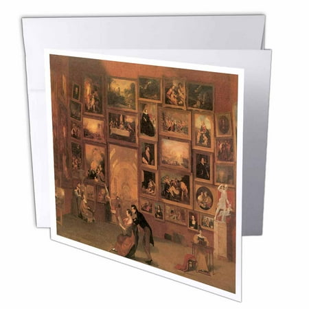 3dRose Gallery of the Louvre by Samuel F.B. Morse American Artist, Greeting Cards, 6 x 6 inches, set of 12