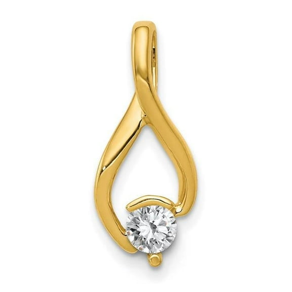 Finest Gold 14K 4 mm Yellow Gold Fancy Diamond Slide Mounting