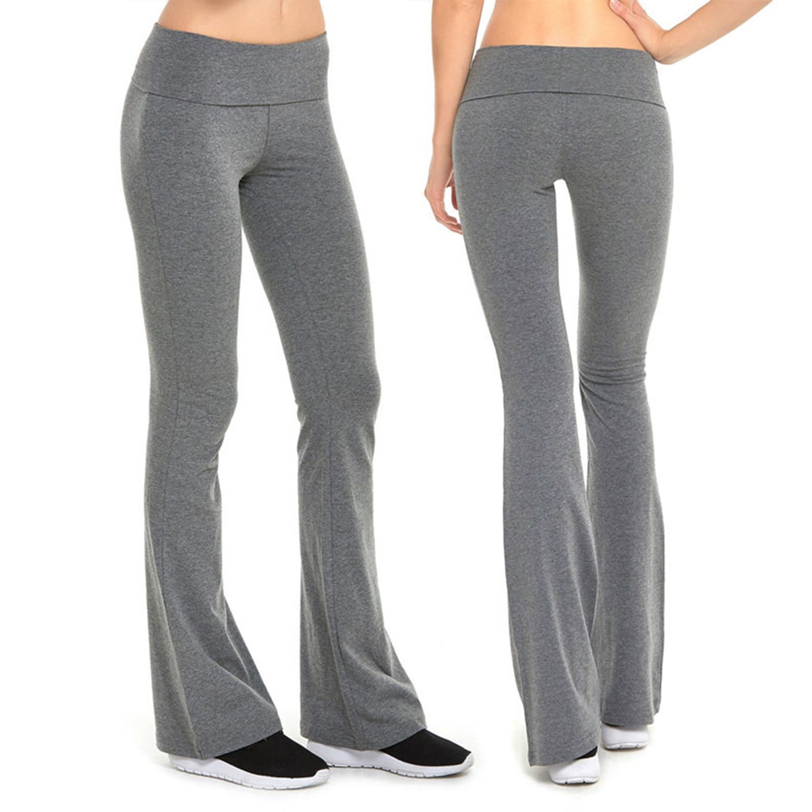 Women High Waist Exercise To Lift Tight Pants Yoga Trousers Boot Cut ...