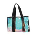thumbnail image 3 of Bolso de playa bolso impermeable de moda portátil portátil de hombro grande PVC para festival de música de vacaciones en el gimnasio de natación Negro, 3 of 8