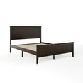 thumbnail image 2 of Martha Stewart Corbin Queen Size Solid Wood Platform Bed with Wooden Headboard and Footboard, No Box Spring Needed, Dark Brown, 2 of 11