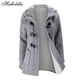 thumbnail image 2 of Sudadera con capucha para mujer, abrigo grueso con cremallera y botones, ropa de calle informal, moda de otoño e invierno, 2 of 4