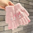 thumbnail image 1 of Guantes Kawaii Sanrio Kuromi My Melody a prueba de frío, guantes de invierno de felpa con pantalla táctil, cálidos, regalos de Navidad para niños pequeños, 1 of 5