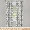 thumbnail image 3 of Ambesonne Grey and White Curtains, Inflorescence, Pair of 28"x63", Grey and White, 3 of 5