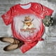 thumbnail image 1 of Puntoco Mujer Divertida Navidad Tie-Dye Print tops Letter Printing Colega office T-Shirt Print Blusa Puntoco Puntoco-3242, 1 of 4