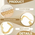 thumbnail image 4 of DESIGNICE 4 Pairs Statement Earrings for Women,Stainless Steel Plated C-Shaped Hoop Gold Earrings for Women,Gold Hoop Earrings Birthday Jewelry Gift for Her,Style5, 4 of 7
