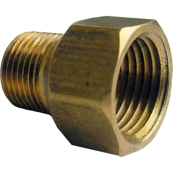 Lasco Fittings Brass Coupling - 1/2 In. Female Pipe Thread x 3/8 In. Male Pipe Thread - Gold