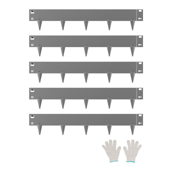 VEVOR Steel Landscape Edging, 5 Packs 39 x 4 in Rust-Resistant Metal Landscape Edging, Bendable Garden Edging Border,Heavy Duty Lawn Edging,Easy-to-Install, Flower Bed Yard Pathway Divider Dark Gray