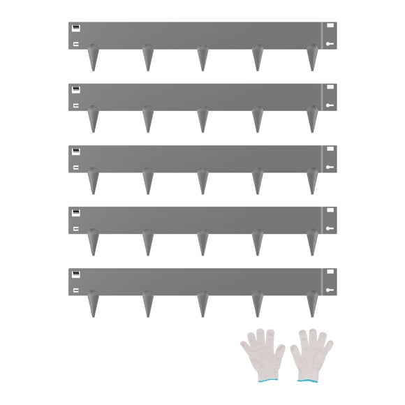 VEVOR Steel Landscape Edging 5 Packs 39x3in Rust-Resistant Edging Border Dark Gray