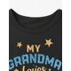 thumbnail image 3 of Camisetas de verano informales y cómodas para niños - "La abuela ama..." Camiseta de manga corta con cuello redondo y estampado - Camisetas casuales de moda para regalar, 3 of 5