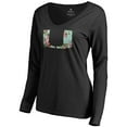thumbnail image 2 of Women's Black Miami Hurricanes Lovely Long Sleeve V-Neck T-Shirt, 2 of 3
