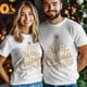 thumbnail image 5 of T-Shirts for Men, Merry Christmas Tree Star Crew Neck Cotton T-Shirt Men's Short Sleeve Gold Stripe Trees Texture, 5 of 8
