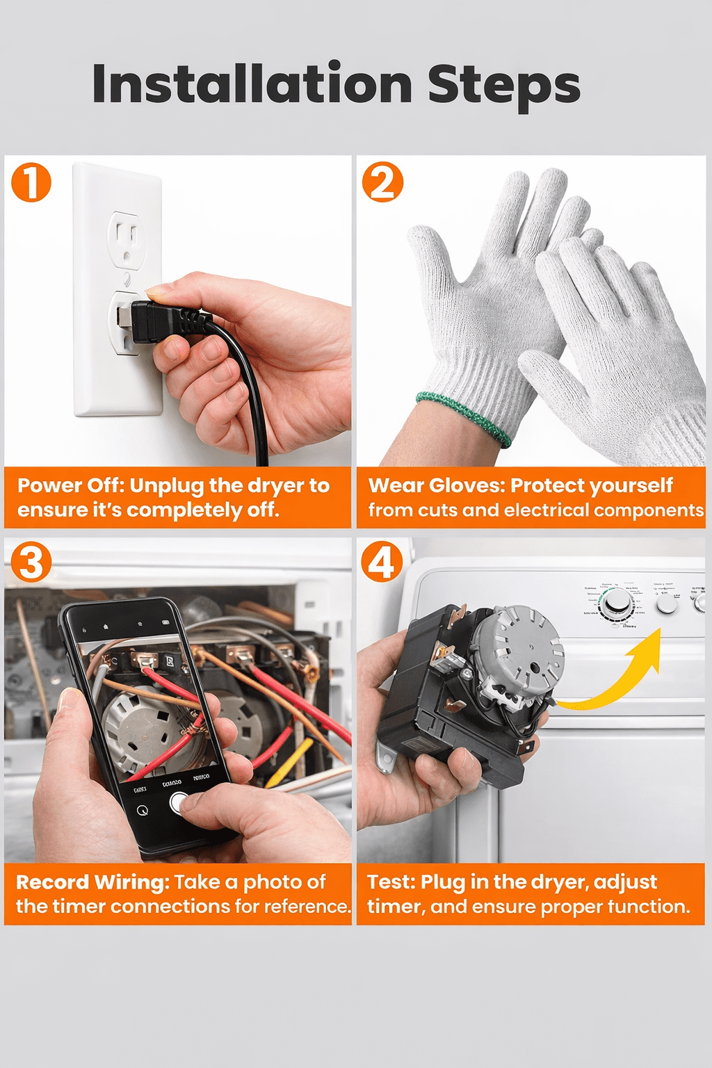 WE4M532 Dryer Timer Control Replacement for GE Dryers – Replaces WE4M362, AP5788219, PS8746223, TMD1FM07 | NESTCO