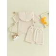 thumbnail image 4 of Suealasg Kids Boy Summer Outfits 2Pcs Toddler Baby Boy Clothes Set Short Sleeve Side Slit Hooded T-Shirts Tops Elastic Shorts Set 1T 2T 3T Infant Boy Beach Clothing, 4 of 9