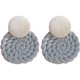 thumbnail image 1 of Pendientes de arcilla polimérica, pendientes redondos de alto sentido, pendientes colgantes ligeros bohemios con personalidad tejida a mano, 1 of 5