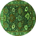 thumbnail image 1 of Ahgly Company Indoor Round Oriental Green Industrial Area Rugs, 7' Round, 1 of 4