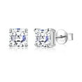 thumbnail image 6 of Lancharmed Moissanite Earrings for Women White Gold Plated Sterling Silver Stud Earrings 6mm 2ct D Color VVS1 Moissanite Stud Earrings Lab Created Diamond Earring, 6 of 9